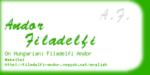 andor filadelfi business card